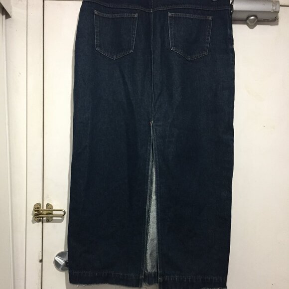 VINTAGE CONTRAST JEANS MAXI SKIRTS SIZE 15 - Picture 4 of 7